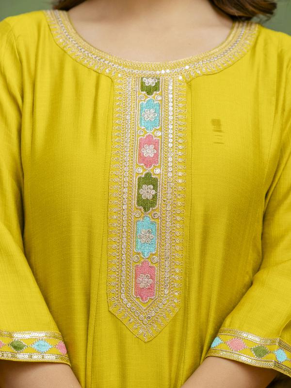 VP 9717 Stylish Anarkali Kurta Set Ready to Wear Soft Silk Fabric with Embroidered Dupatta Tailored Fit